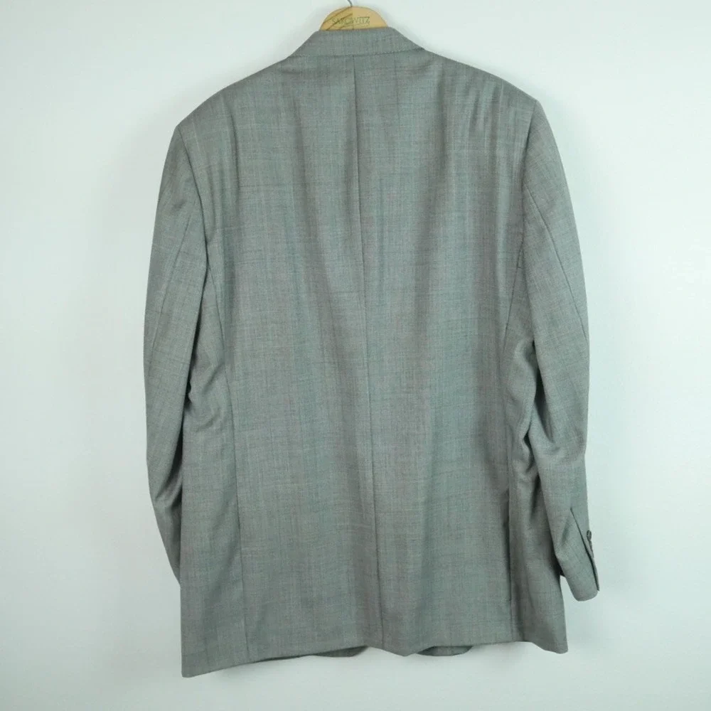 Daniel Cremieux Loro Piana Grey Glen Plaid Blazer Sport Coat Mens 44L Vintage